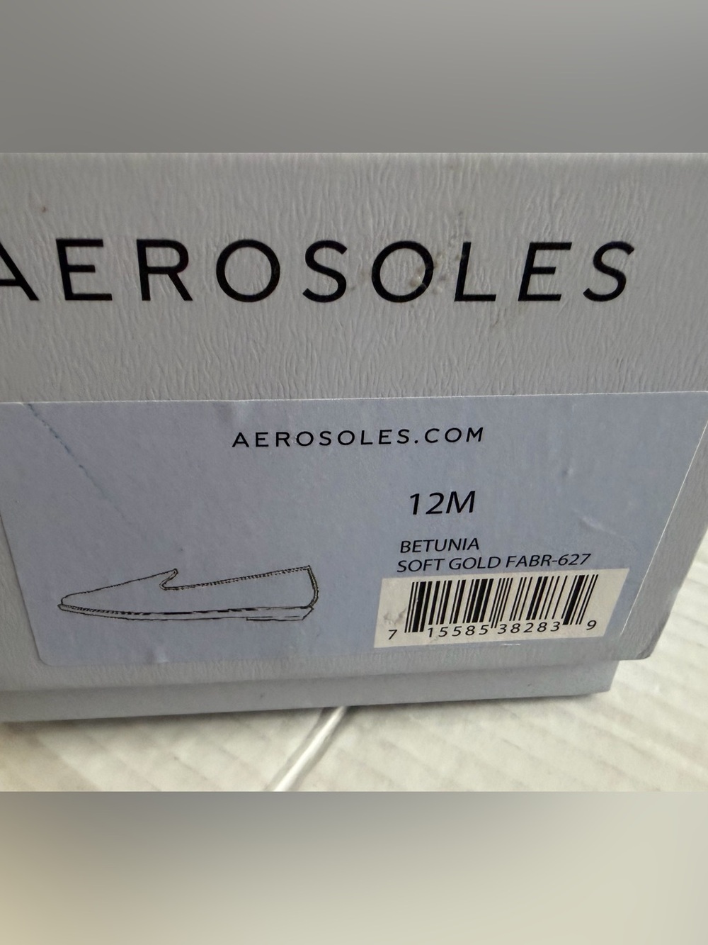 Aerosoles Women’s Loafers Betunia Ballet Flats Shoes Soft Gold Fabric 12 New - Picture 6 of 6